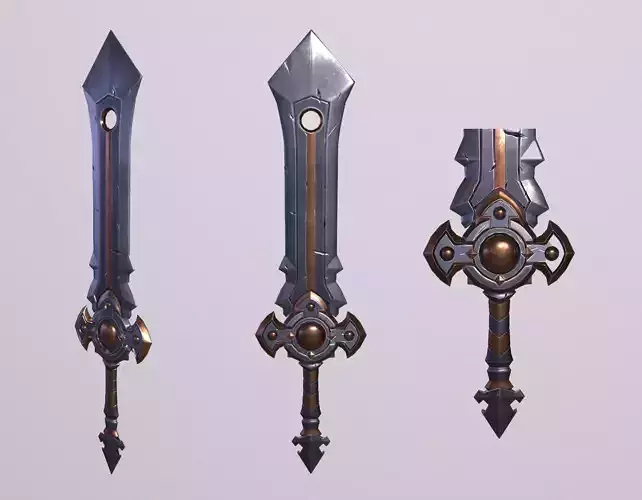 Bronze sword 3D low poly model