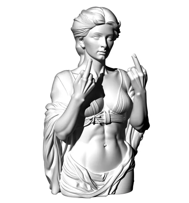 Skulptur Angry Gottin 3D print model_3