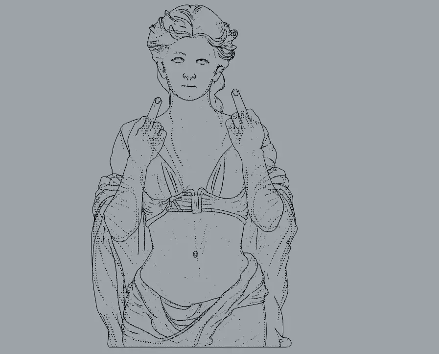 Skulptur Angry Gottin 3D print model_5