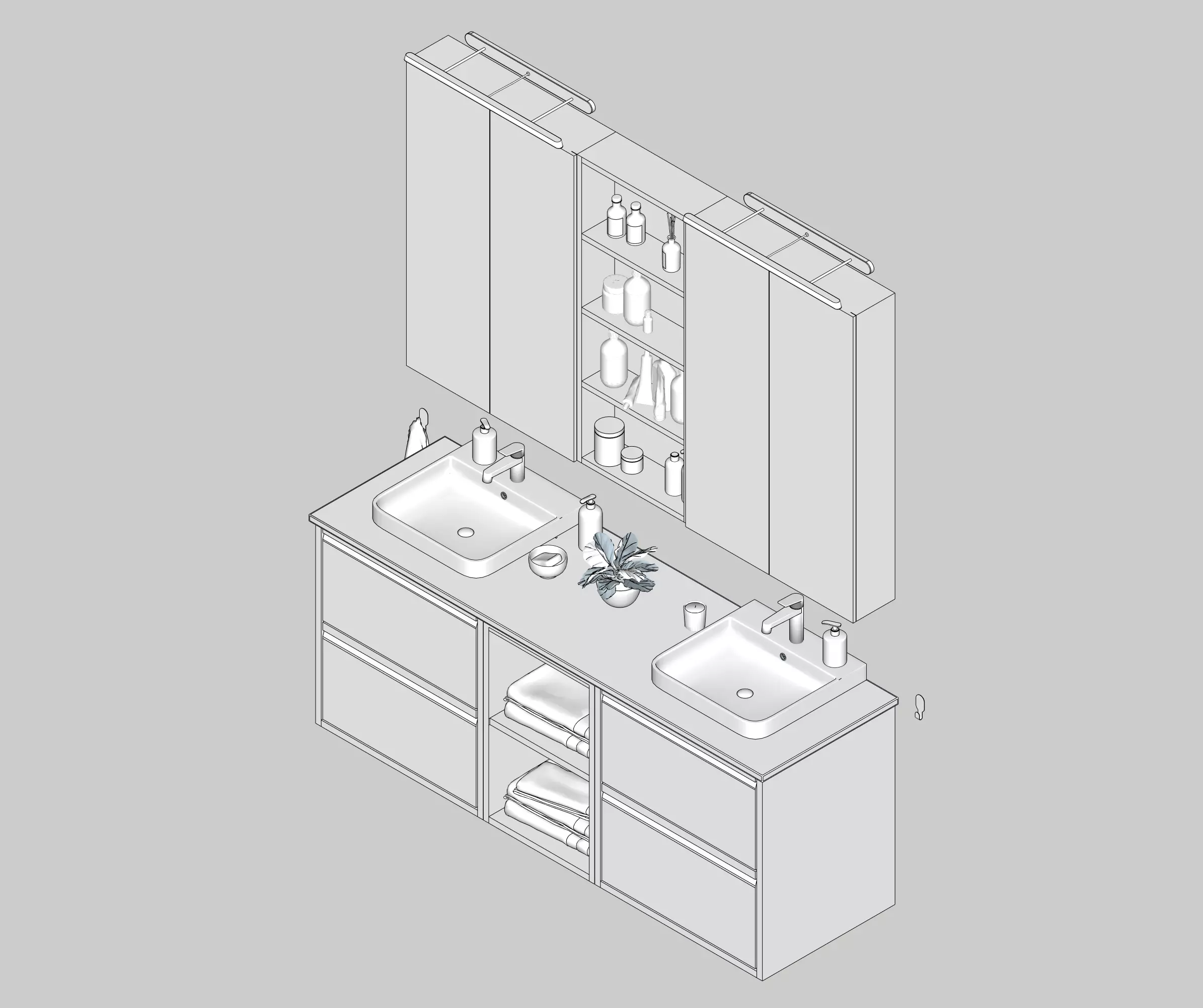 Washbasin Cabinet IKEA ANGSJON BACKSJON 3D model_7