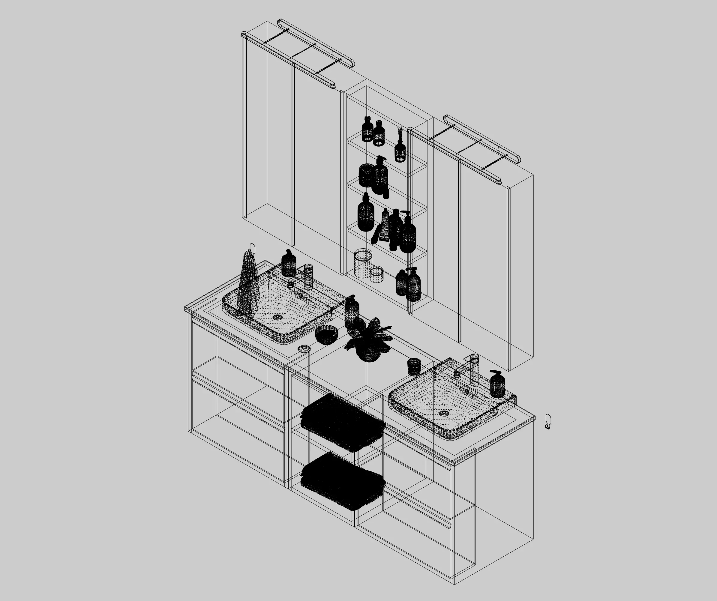 Washbasin Cabinet IKEA ANGSJON BACKSJON 3D model_8