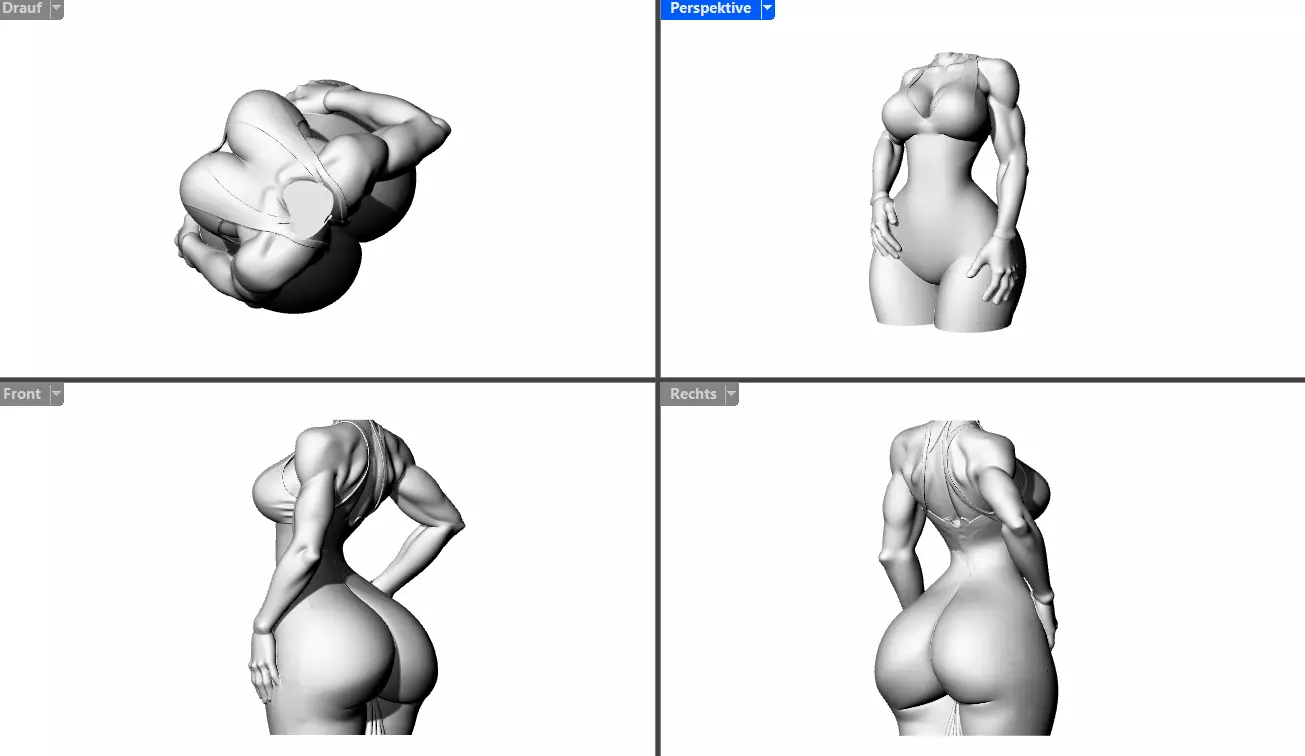 Skulptur Lady Body Korper 3D print model_5
