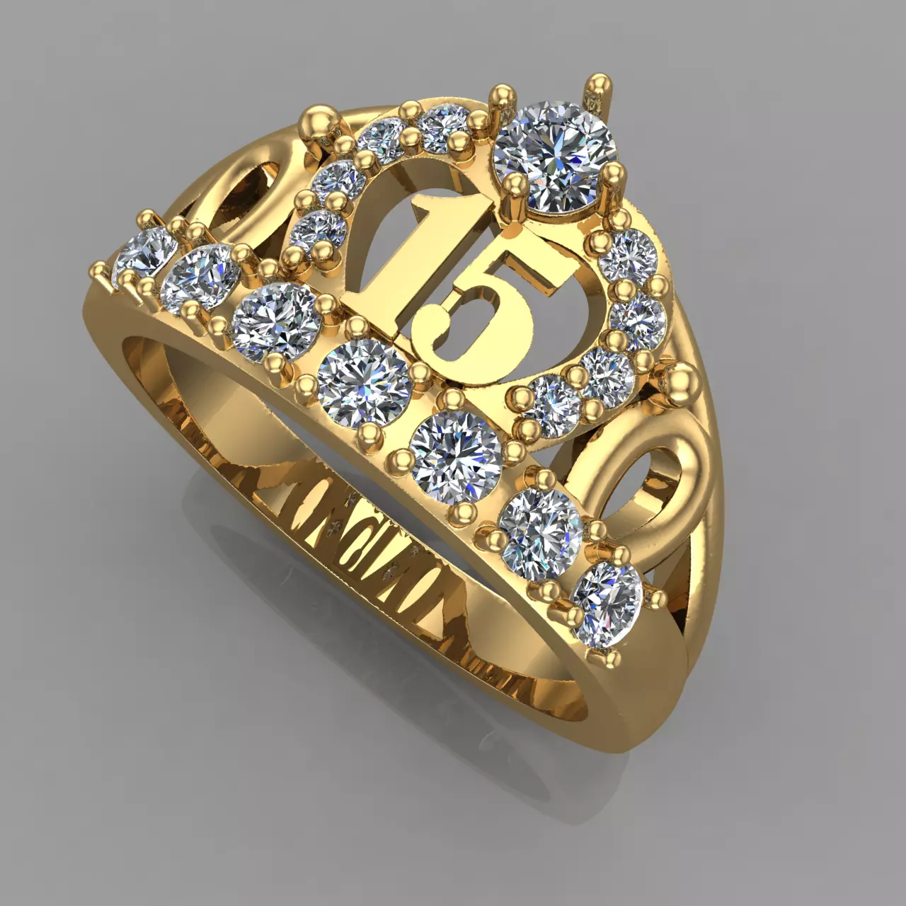 Anillo Corona 15 3D Print Model 15 Ring 3D Print Model 3D print model_11
