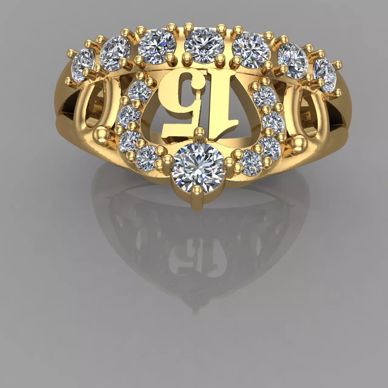 Anillo Corona 15 3D Print Model 15 Ring 3D Print Model 3D print model_3