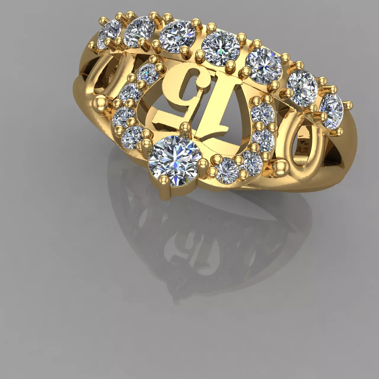 Anillo Corona 15 3D Print Model 15 Ring 3D Print Model 3D print model_19