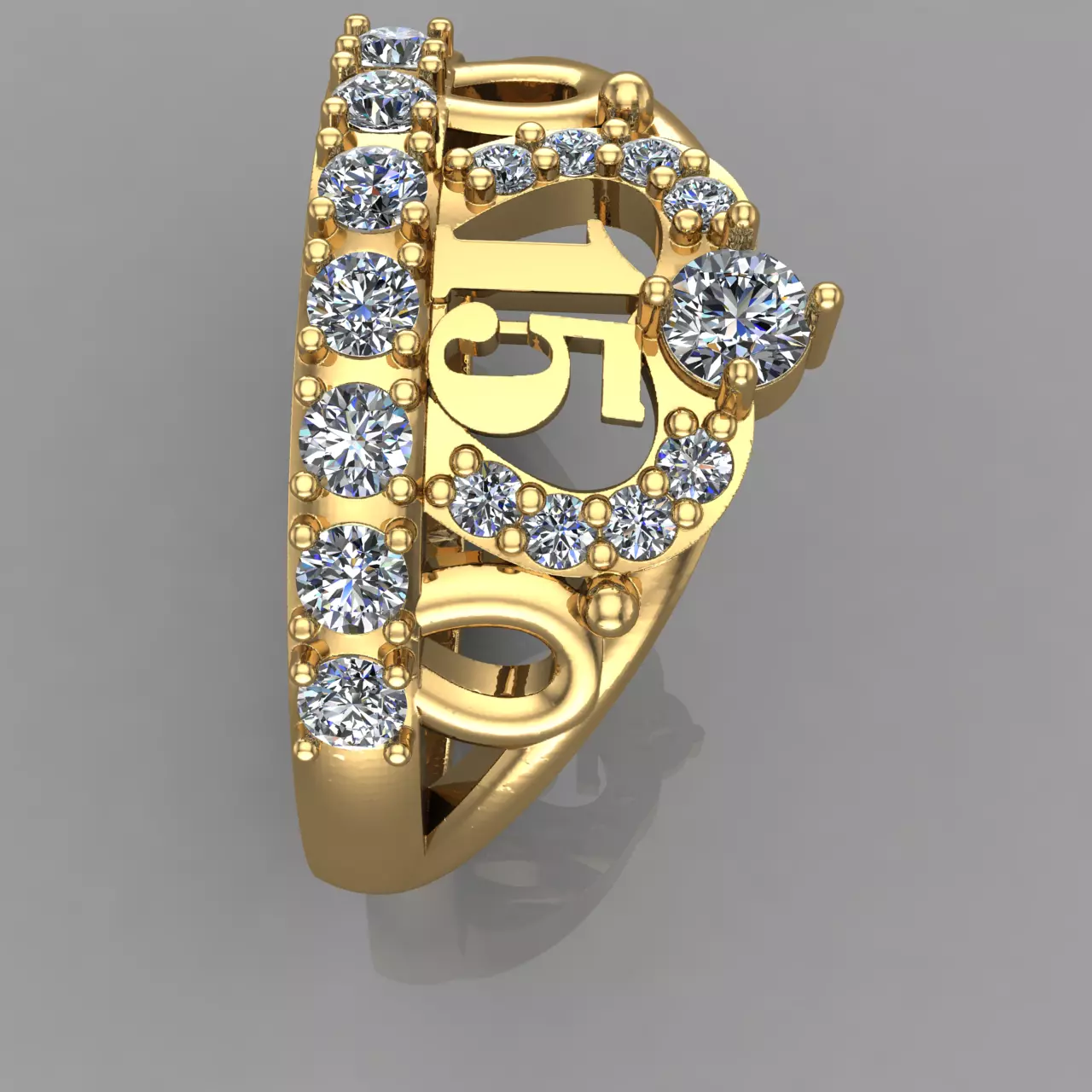 Anillo Corona 15 3D Print Model 15 Ring 3D Print Model 3D print model_8