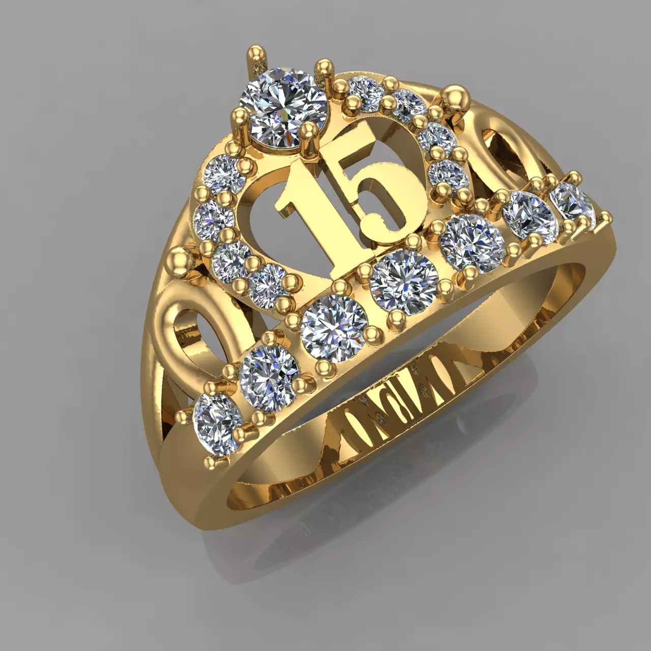 Anillo Corona 15 3D Print Model 15 Ring 3D Print Model 3D print model_12