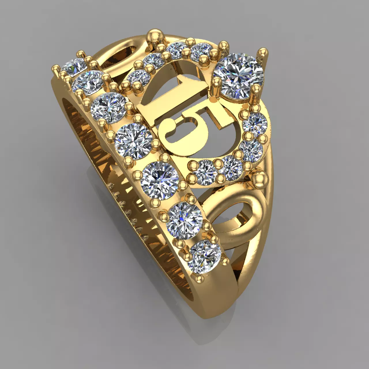 Anillo Corona 15 3D Print Model 15 Ring 3D Print Model 3D print model_10