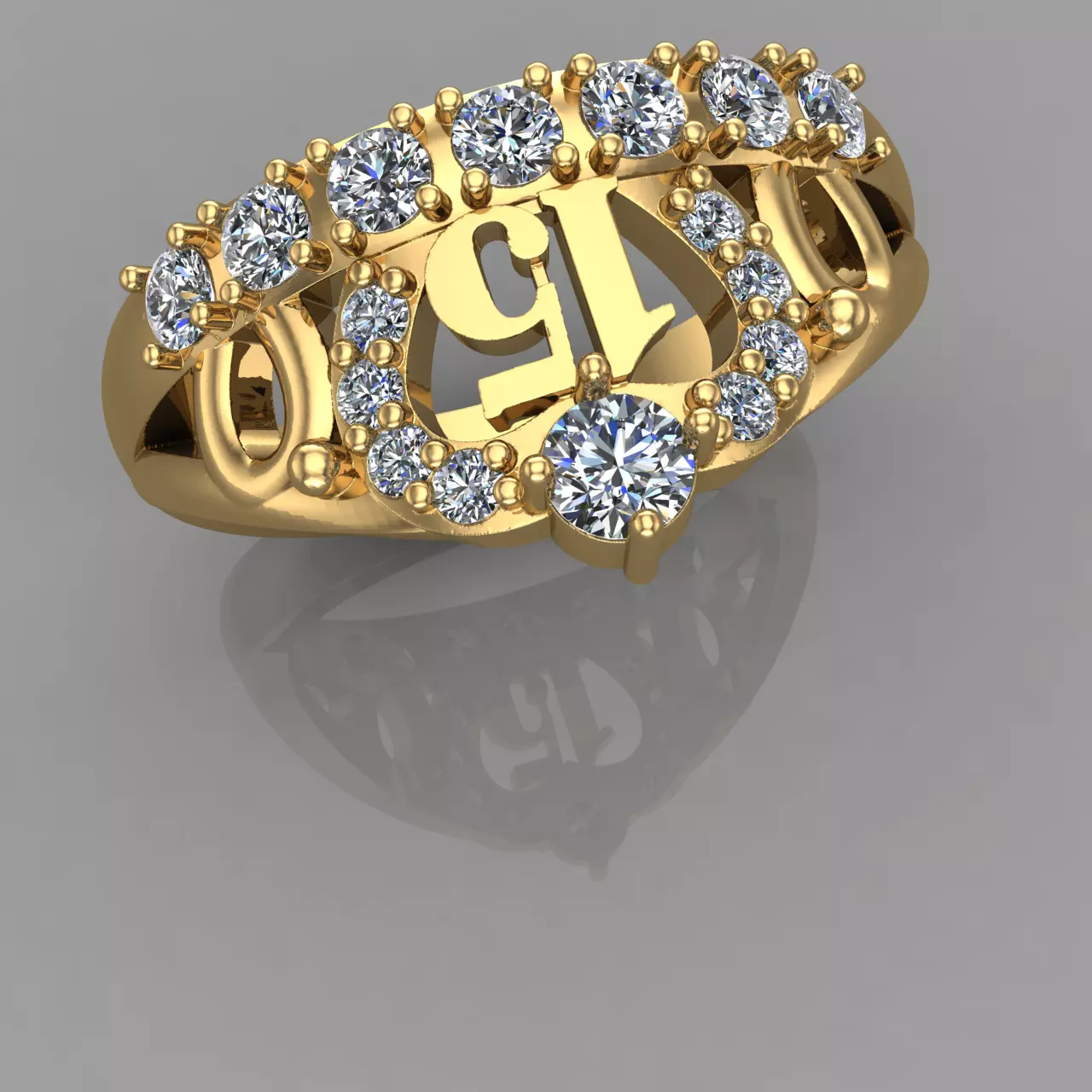 Anillo Corona 15 3D Print Model 15 Ring 3D Print Model 3D print model_4