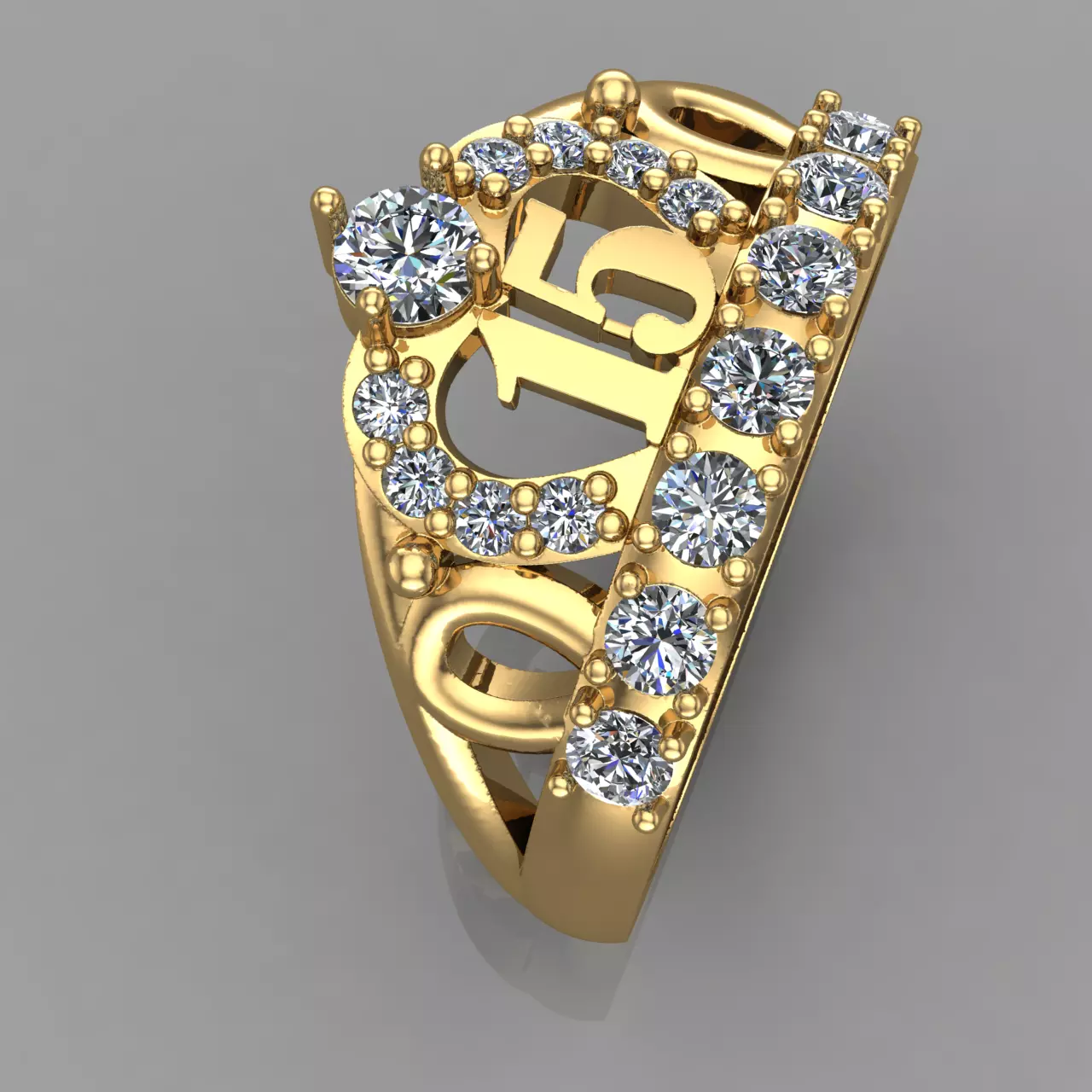 Anillo Corona 15 3D Print Model 15 Ring 3D Print Model 3D print model_14