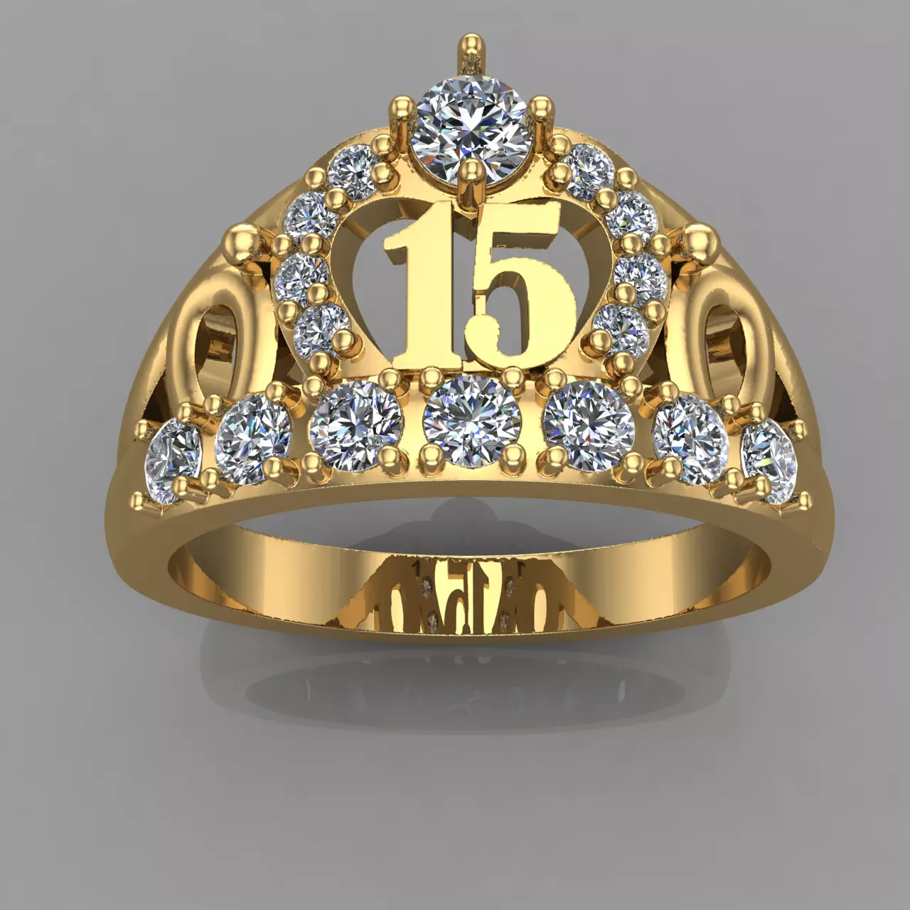 Anillo Corona 15 3D Print Model 15 Ring 3D Print Model 3D print model_0