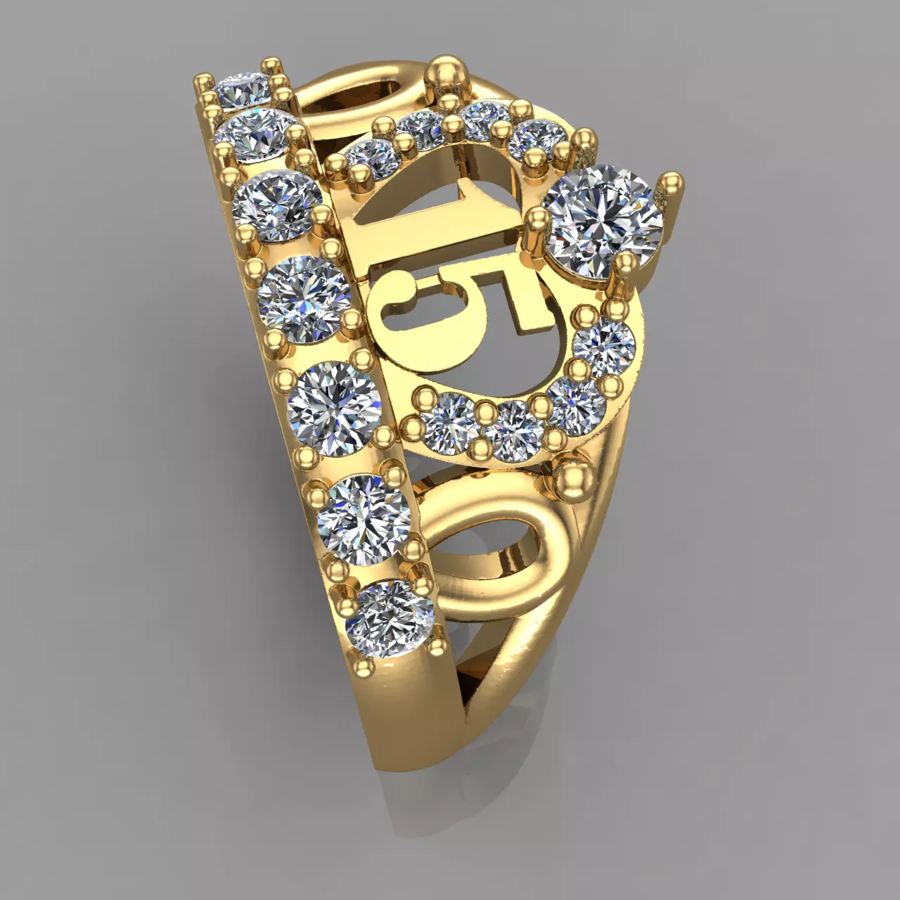 Anillo Corona 15 3D Print Model 15 Ring 3D Print Model 3D print model_9