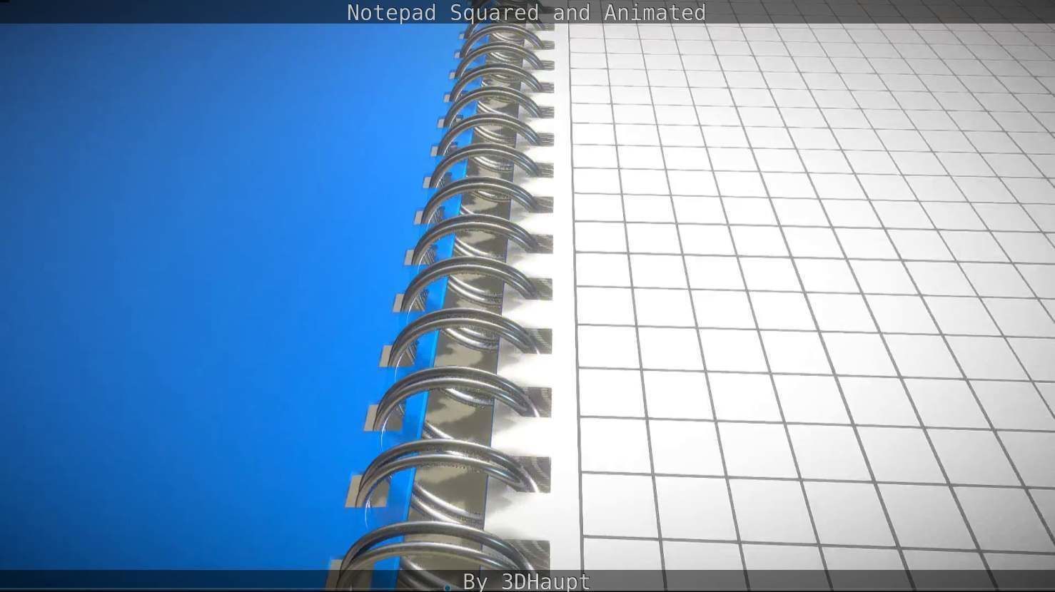 Notepad squared animated 3D model_61