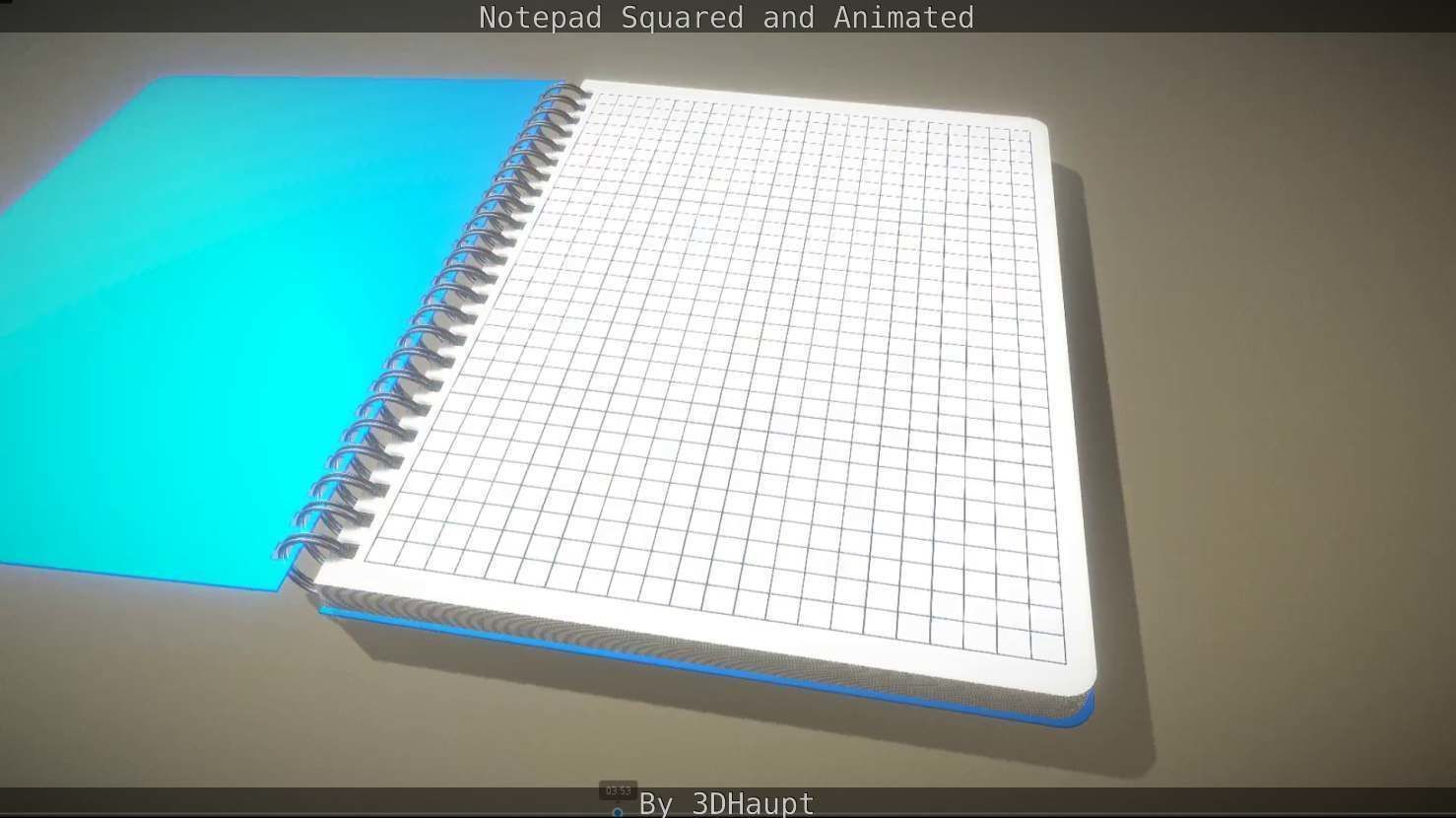 Notepad squared animated 3D model_54