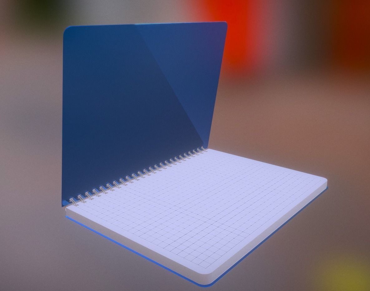 Notepad squared animated 3D model_12