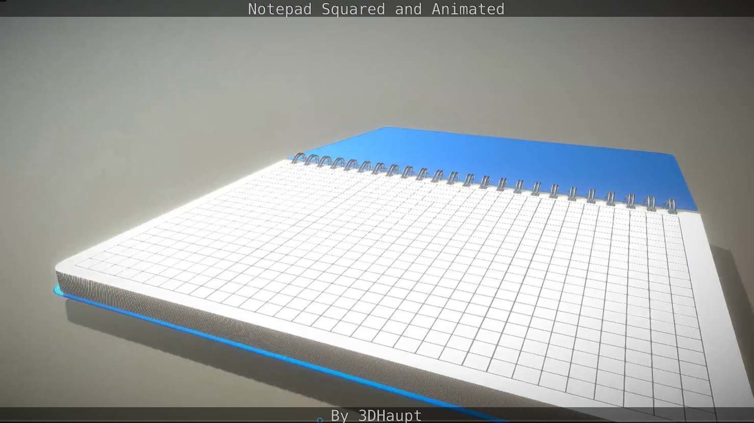 Notepad squared animated 3D model_88