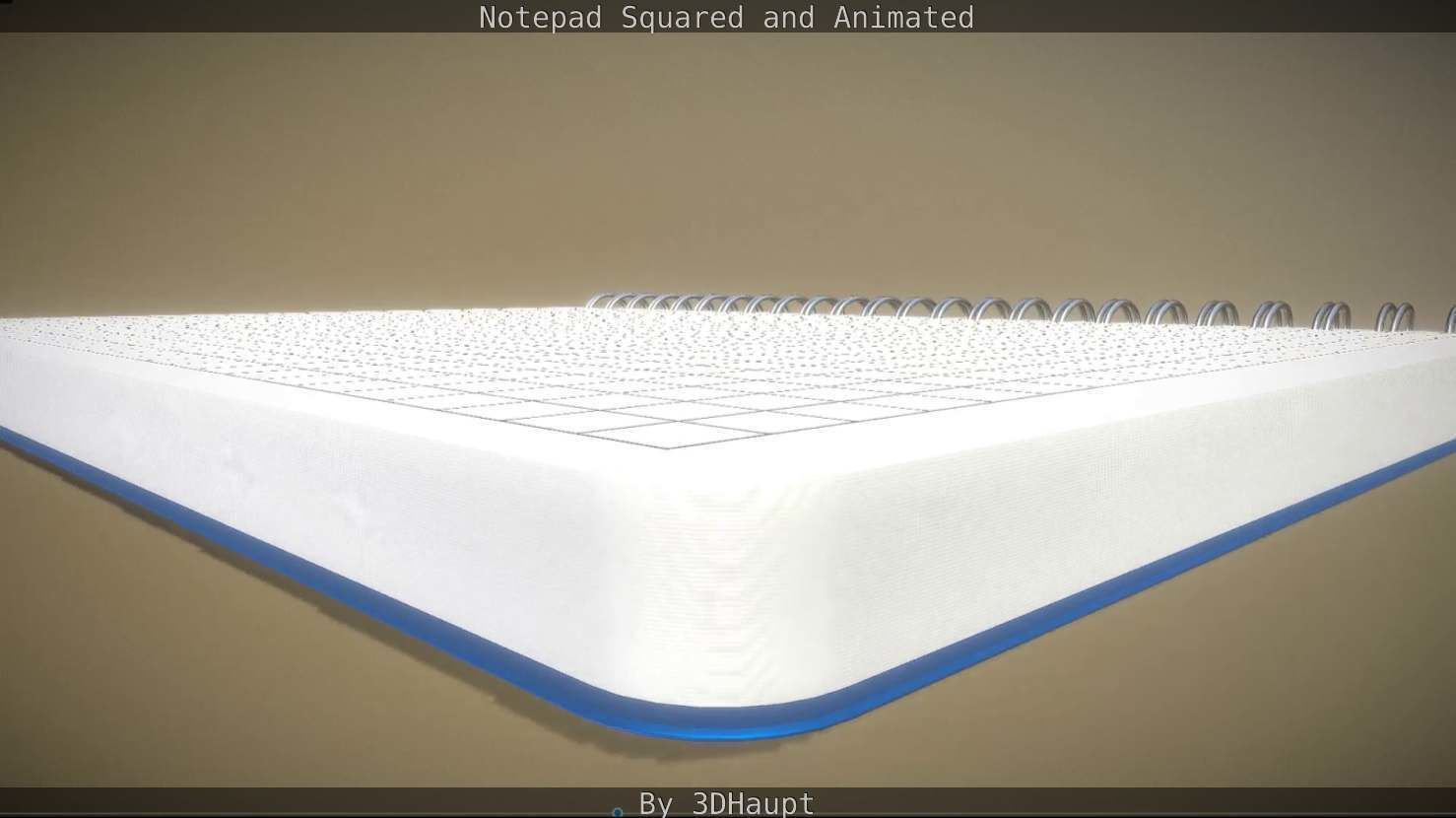 Notepad squared animated 3D model_83