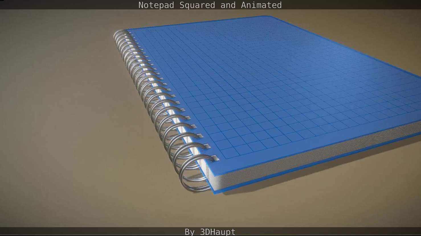 Notepad squared animated 3D model_29