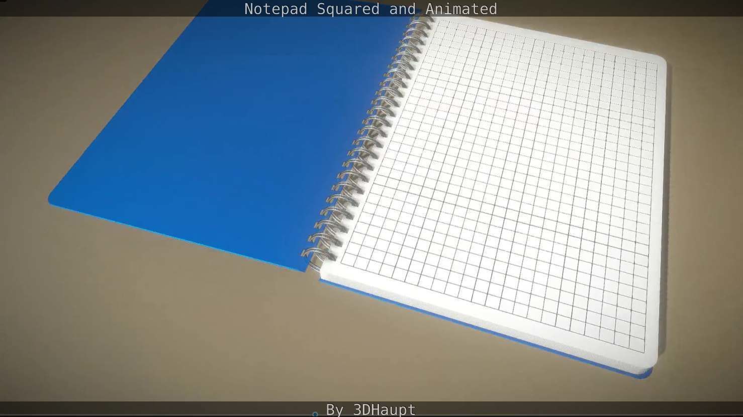 Notepad squared animated 3D model_89