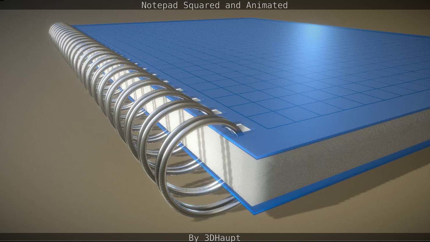 Notepad squared animated 3D model_32