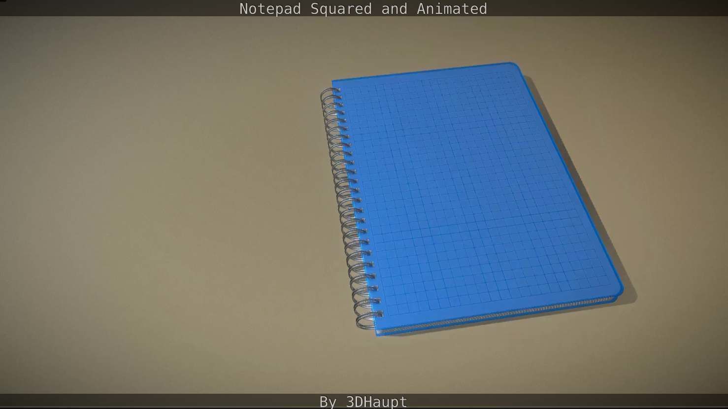Notepad squared animated 3D model_27