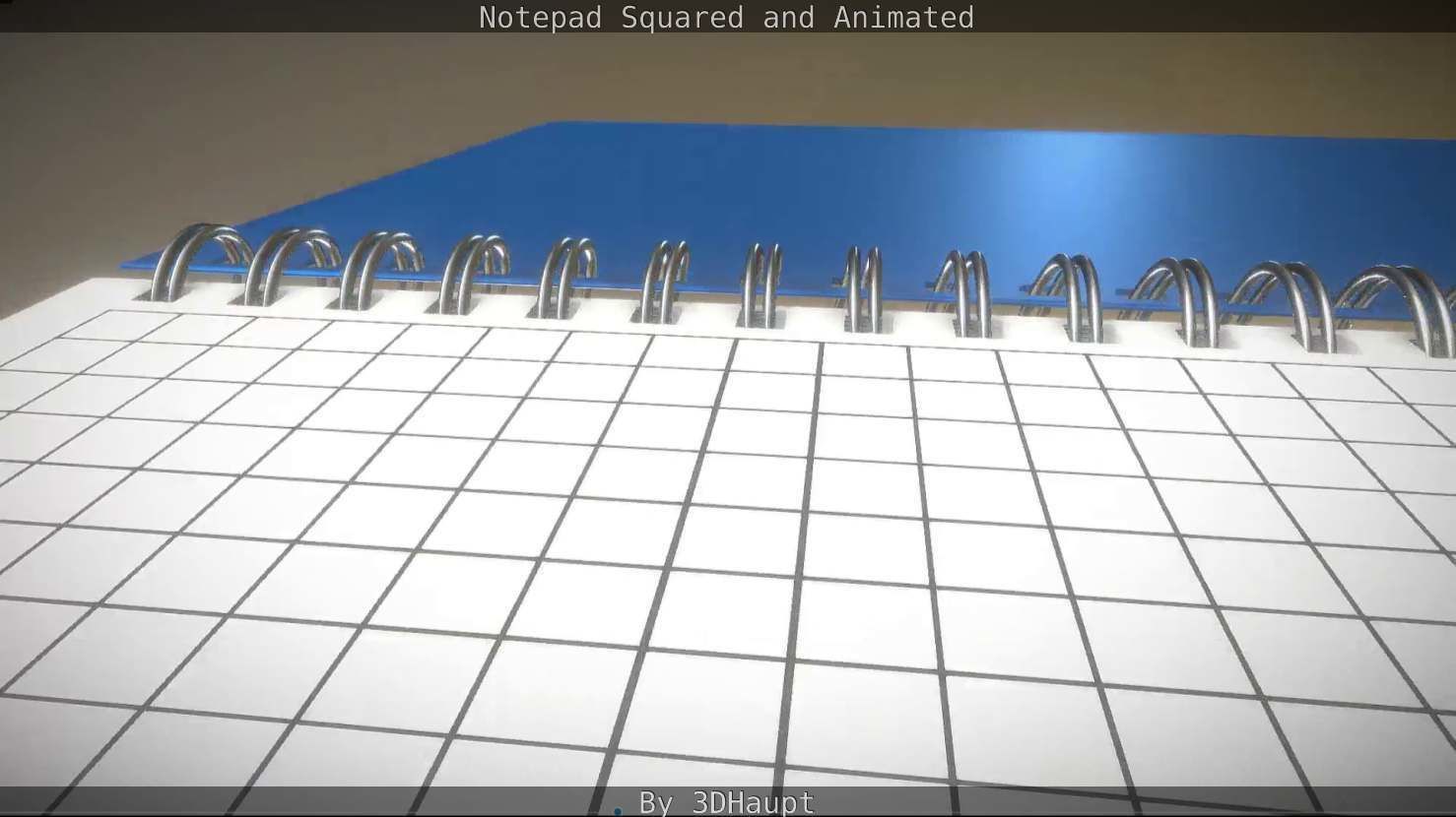 Notepad squared animated 3D model_69