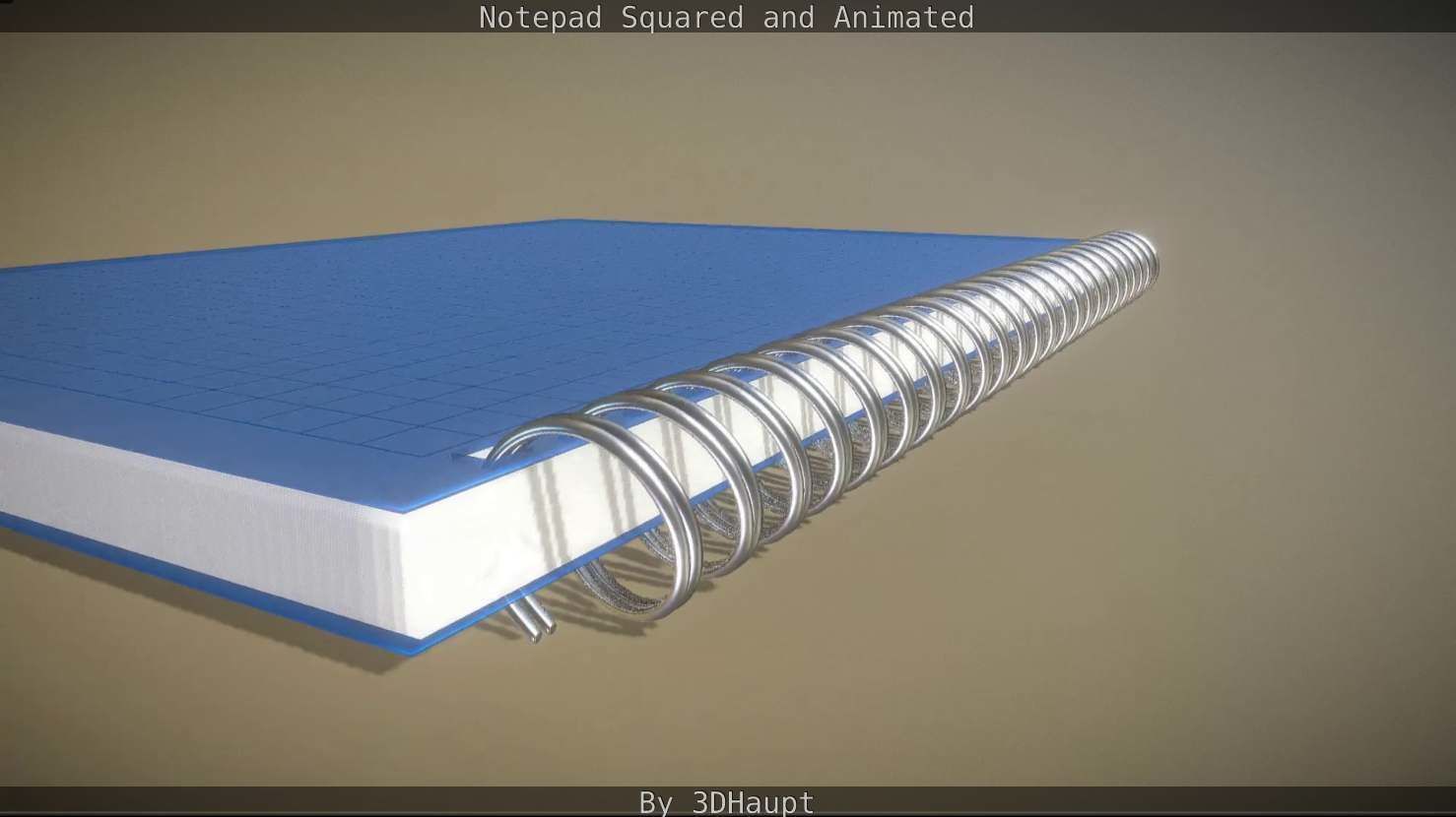 Notepad squared animated 3D model_38