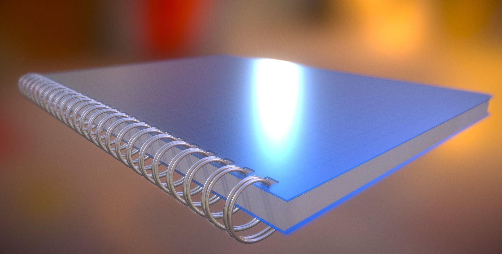 Notepad squared animated 3D model_7