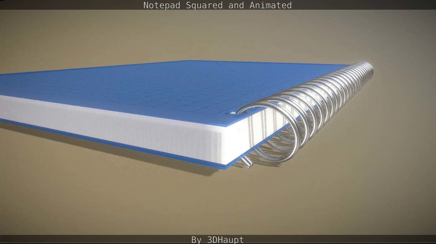 Notepad squared animated 3D model_39