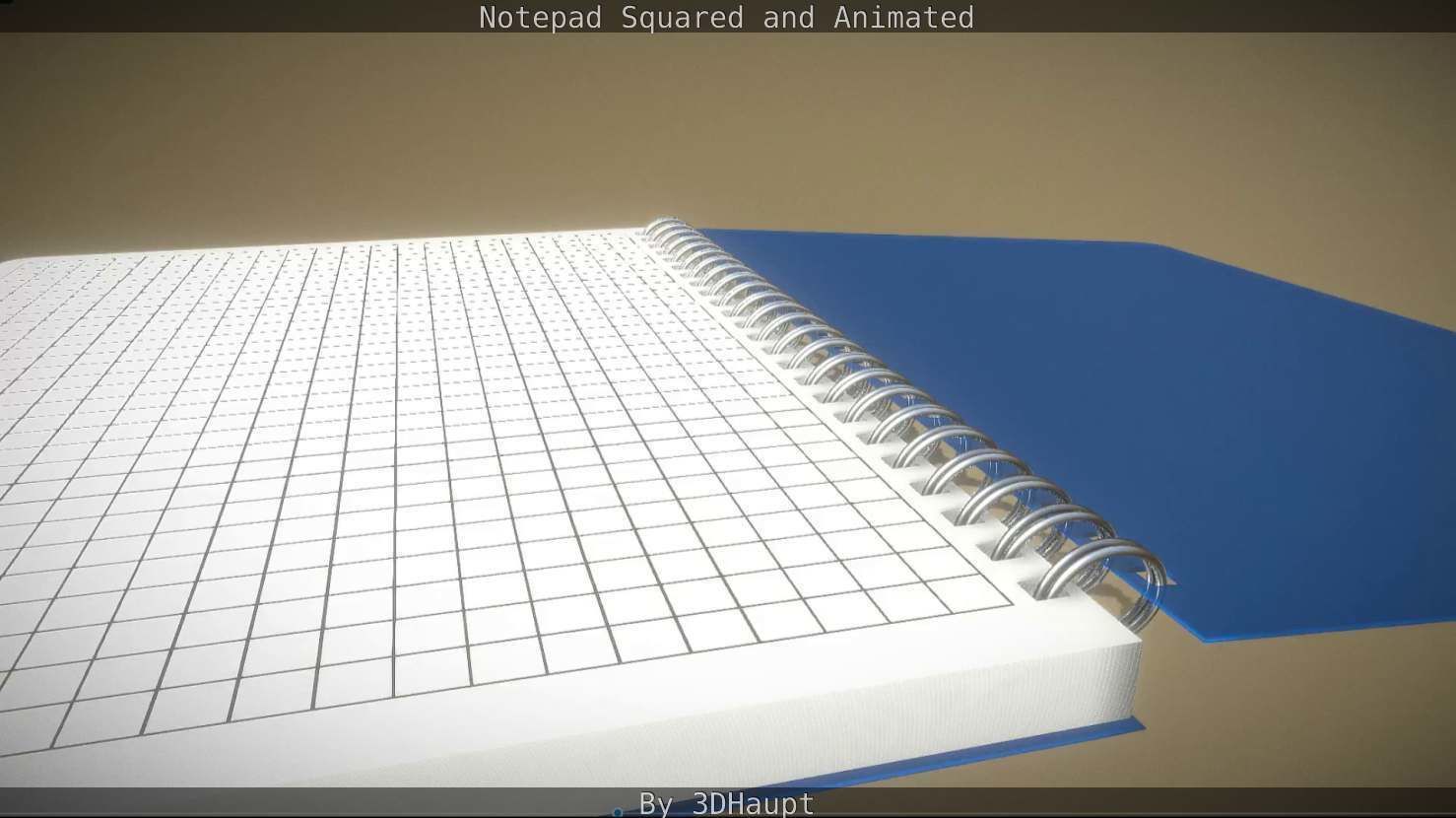 Notepad squared animated 3D model_79