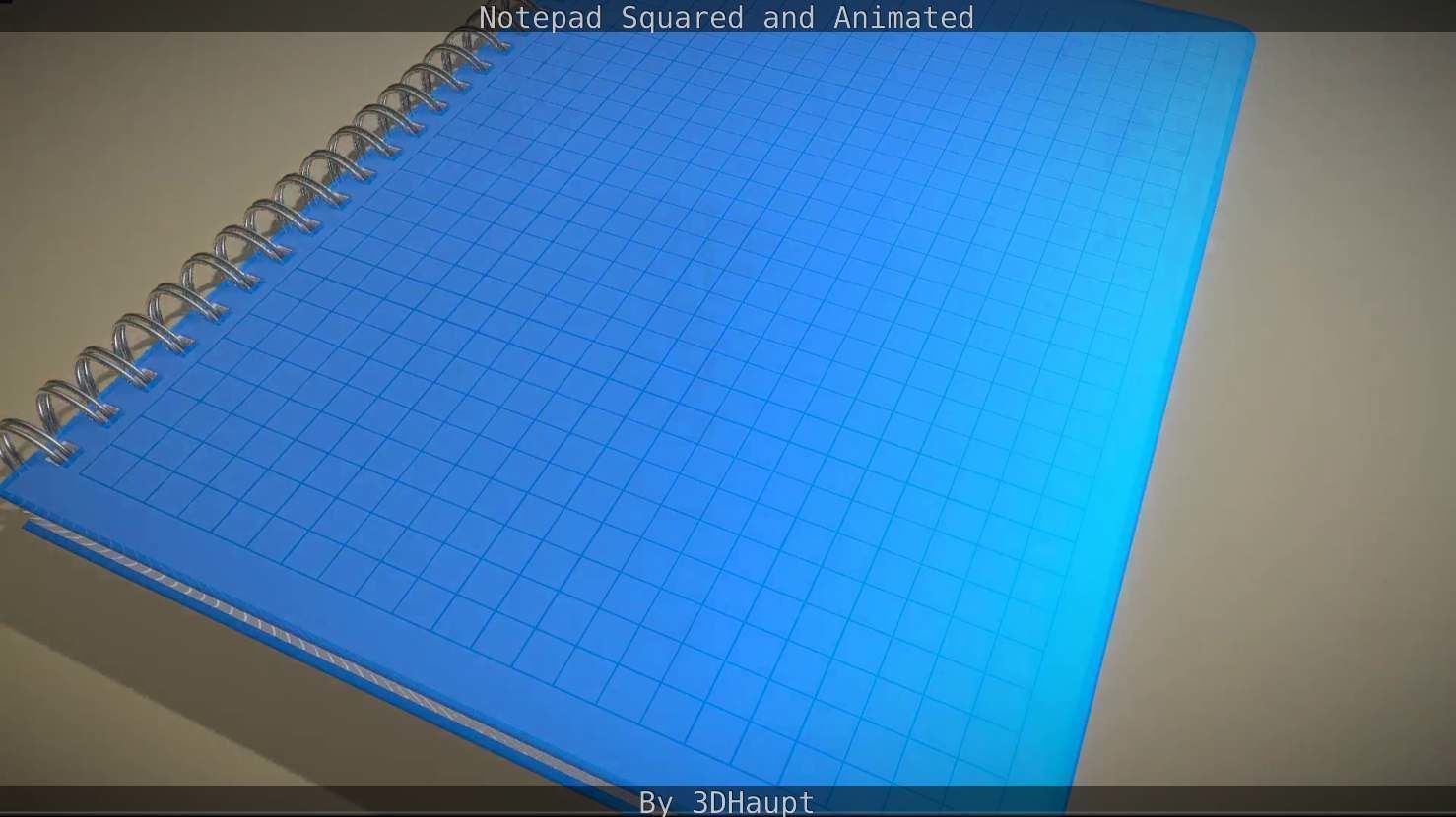 Notepad squared animated 3D model_44