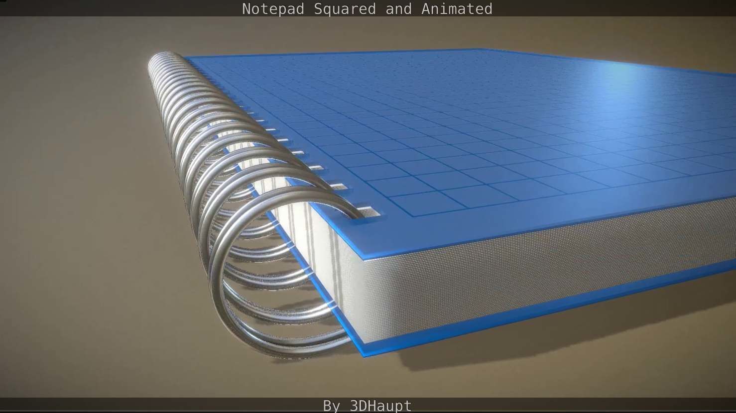 Notepad squared animated 3D model_31