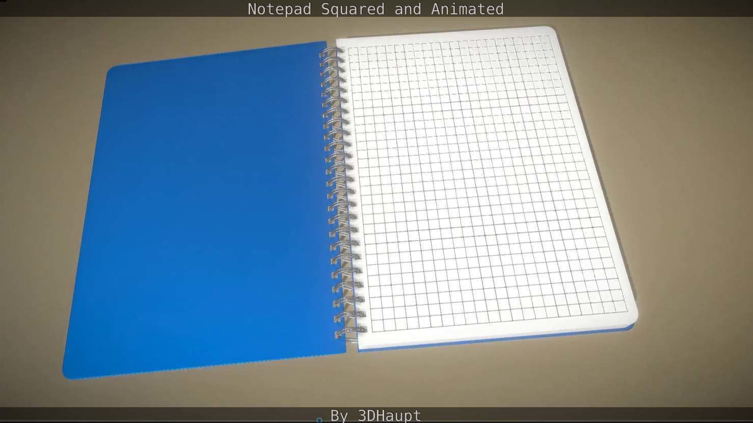 Notepad squared animated 3D model_90