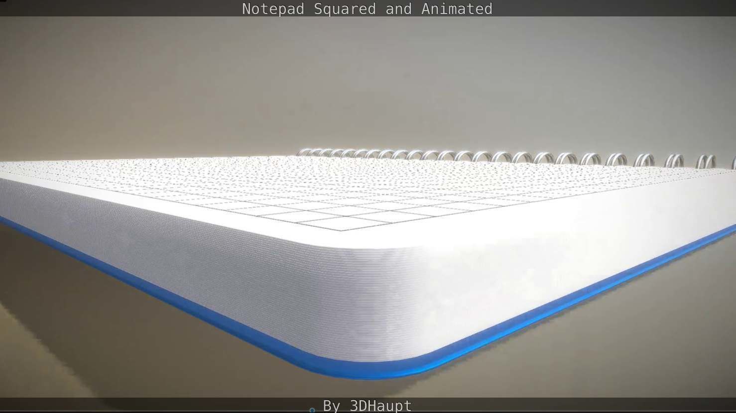 Notepad squared animated 3D model_84