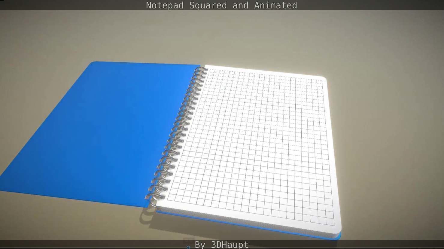 Notepad squared animated 3D model_58