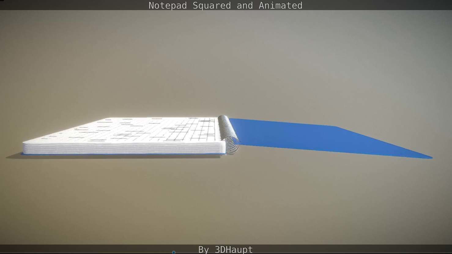 Notepad squared animated 3D model_21