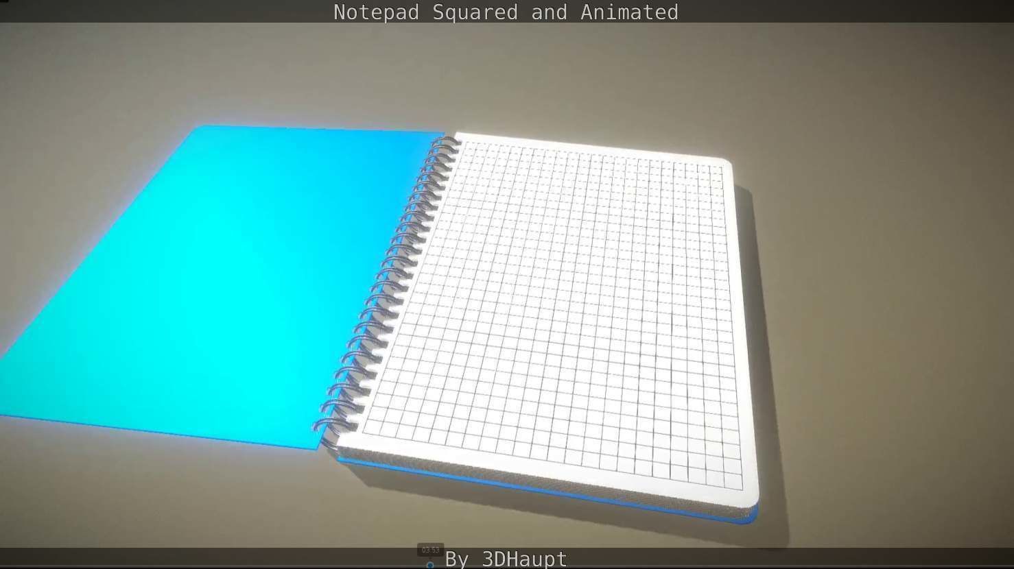 Notepad squared animated 3D model_55