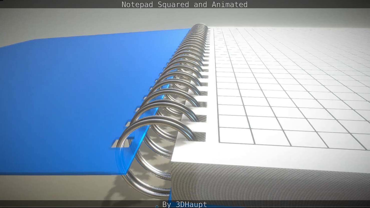 Notepad squared animated 3D model_63