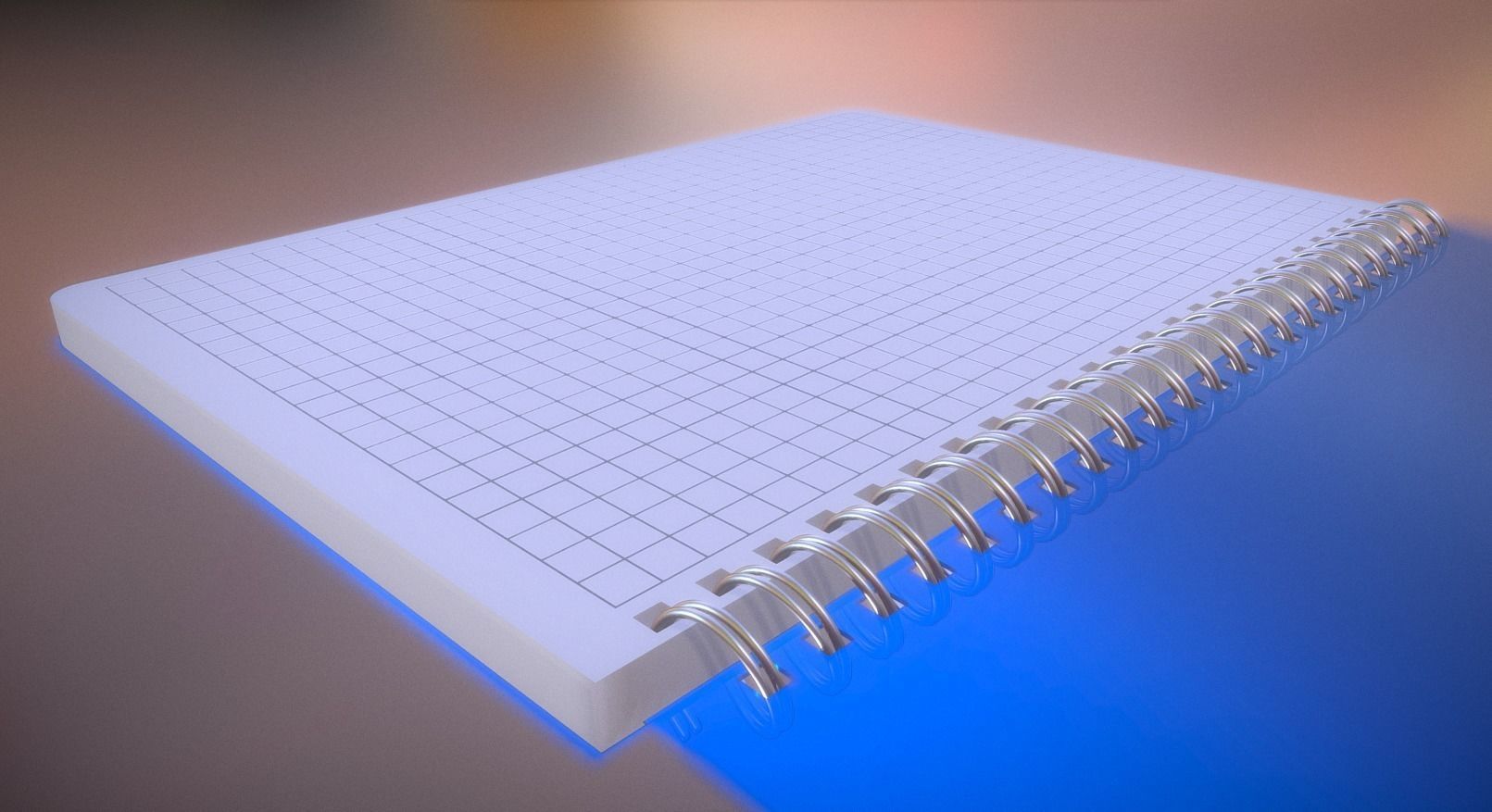 Notepad squared animated 3D model_4