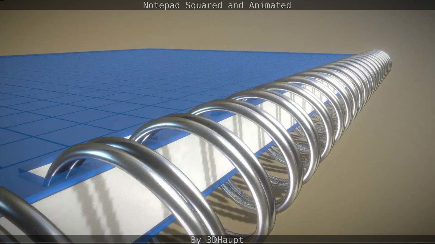 Notepad squared animated 3D model_36