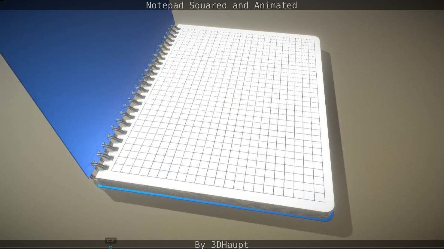 Notepad squared animated 3D model_53