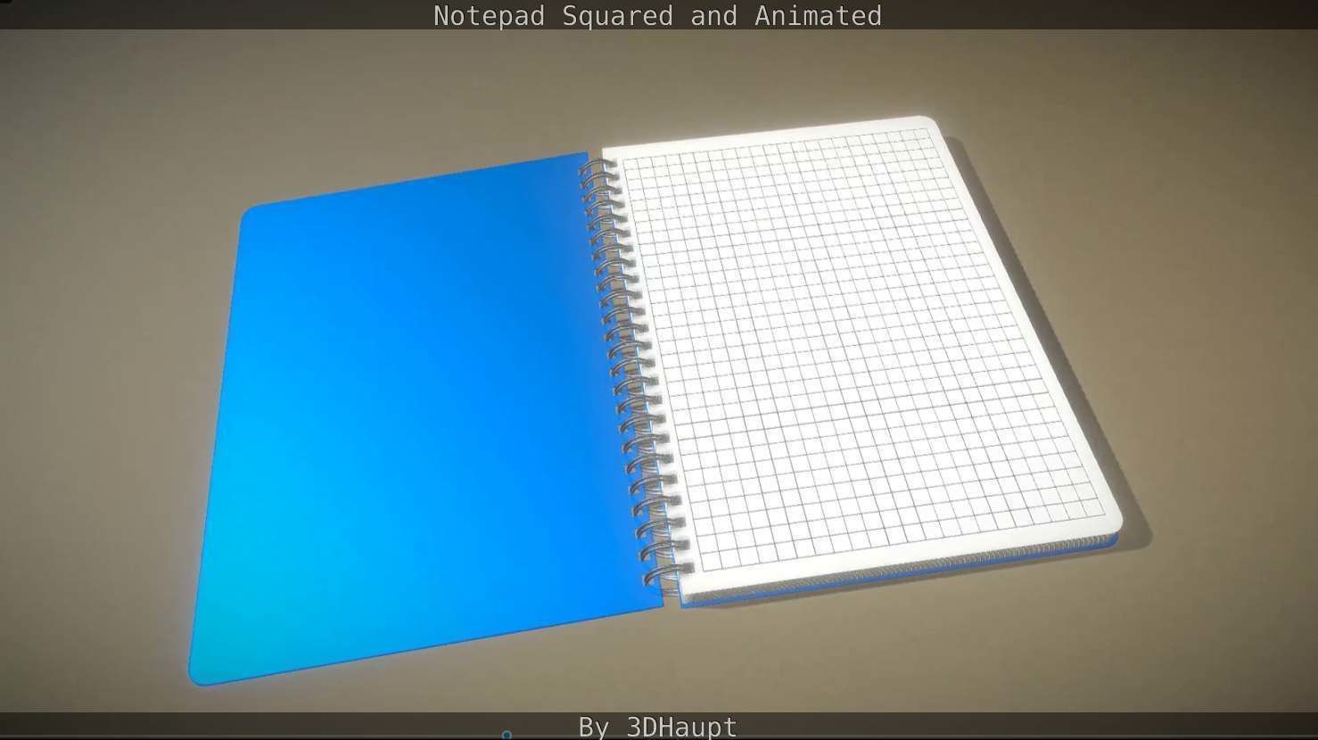 Notepad squared animated 3D model_24