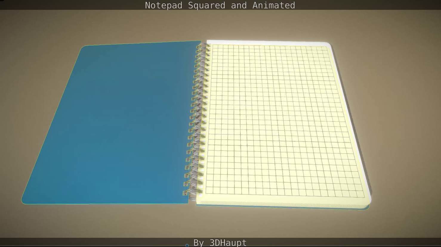 Notepad squared animated 3D model_96