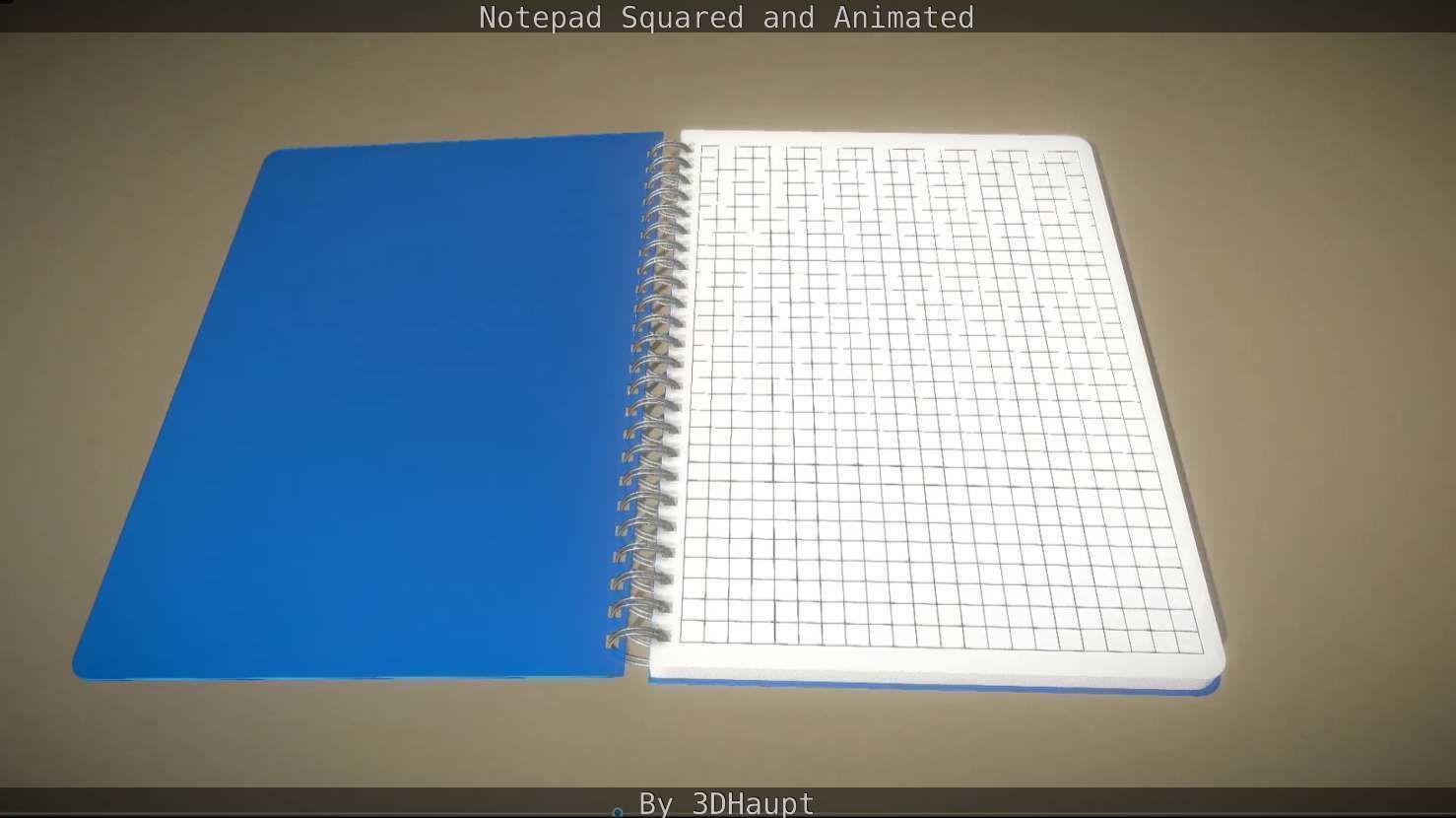 Notepad squared animated 3D model_91