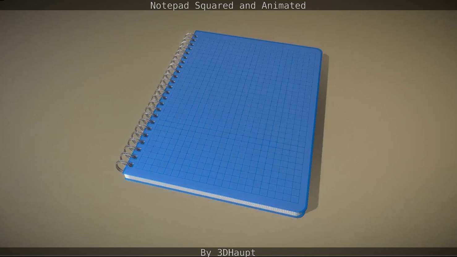 Notepad squared animated 3D model_48