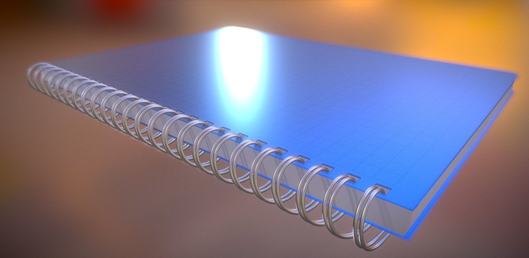 Notepad squared animated 3D model_9