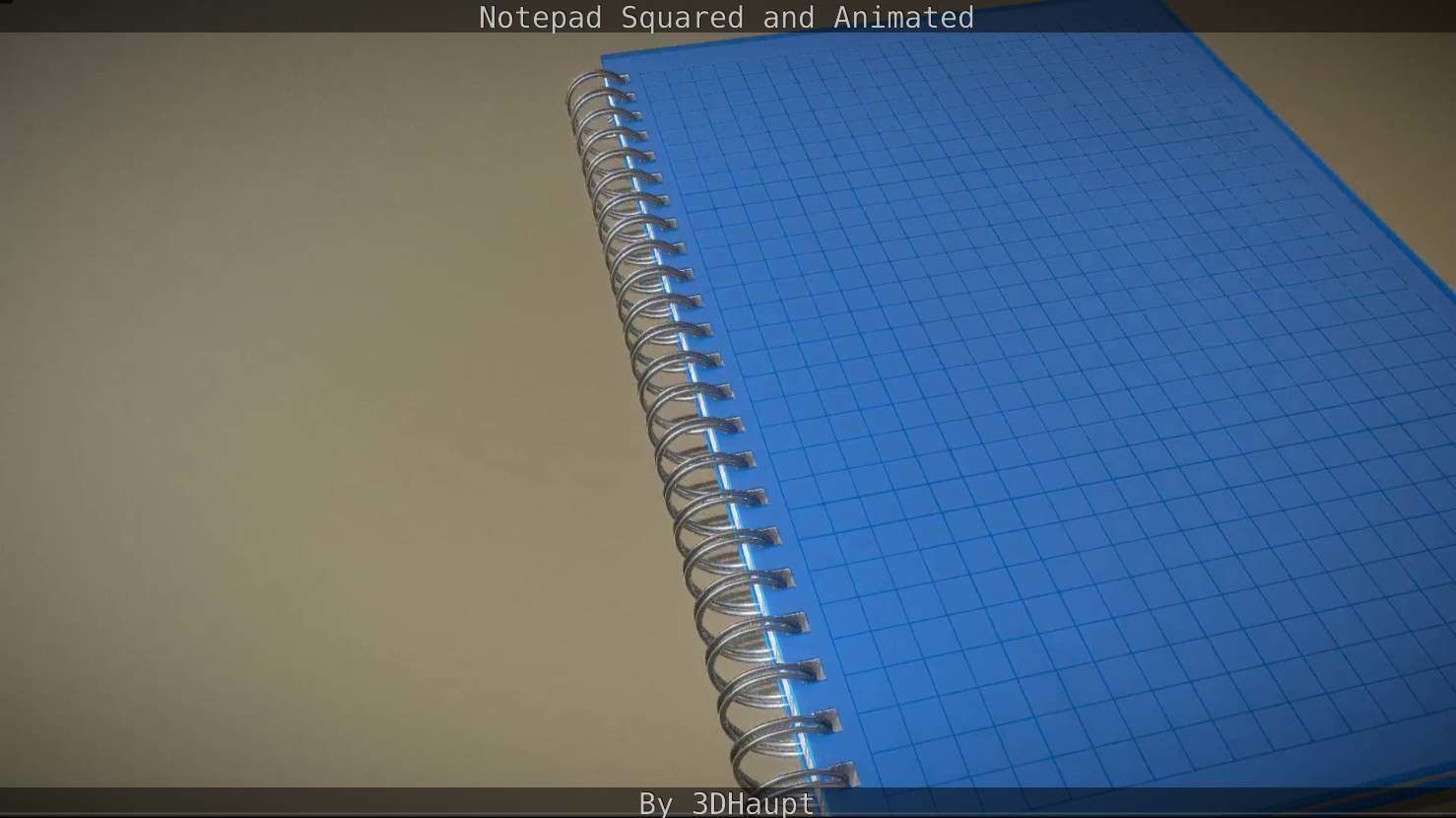 Notepad squared animated 3D model_28