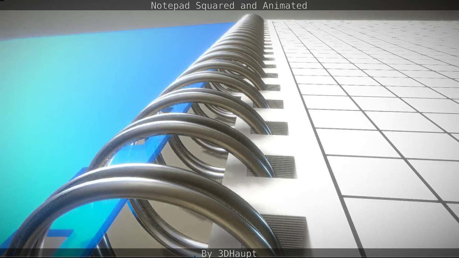 Notepad squared animated 3D model_66