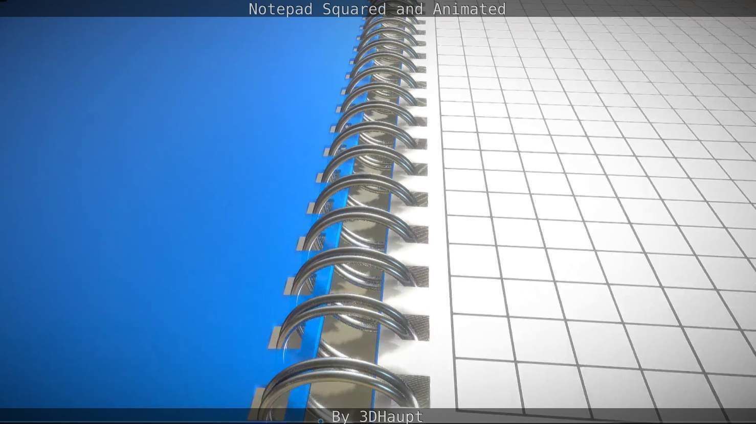 Notepad squared animated 3D model_62