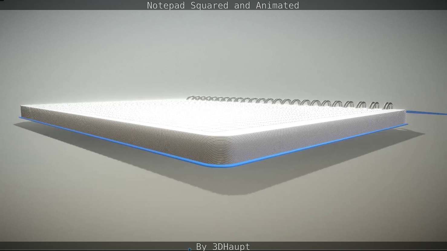 Notepad squared animated 3D model_86